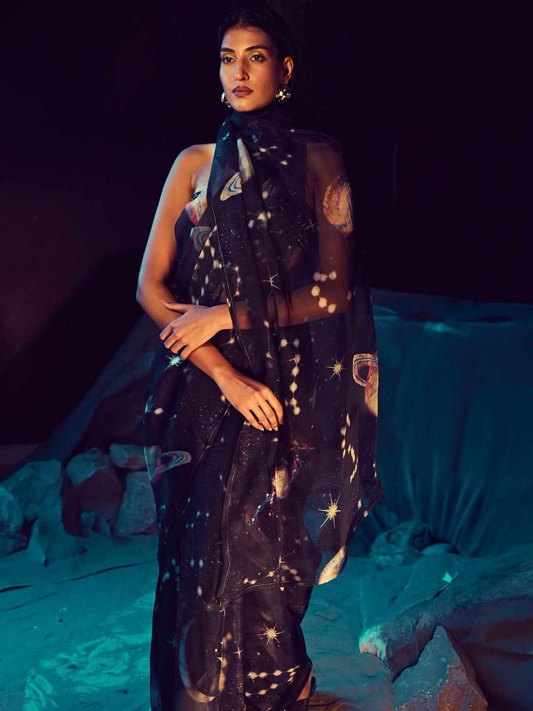 Baise Gaba Beads and Stones Lyric Saree