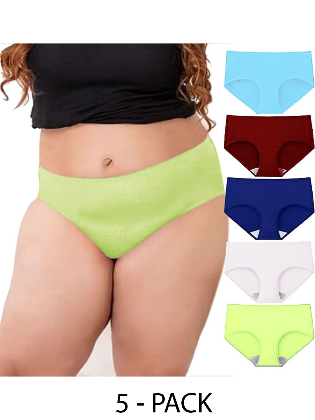 Diving Deep Pack of 5 Plus Size Cotton Low Rise Hipster Briefs