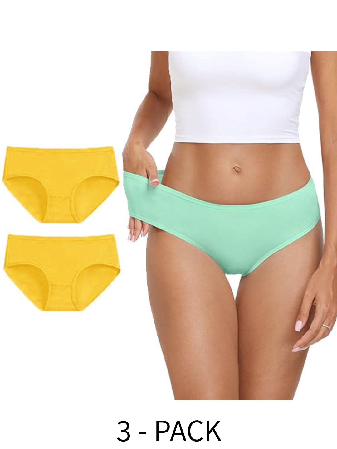 Diving Deep Women Plus Size Pack of 3 Cotton Hipster Briefs