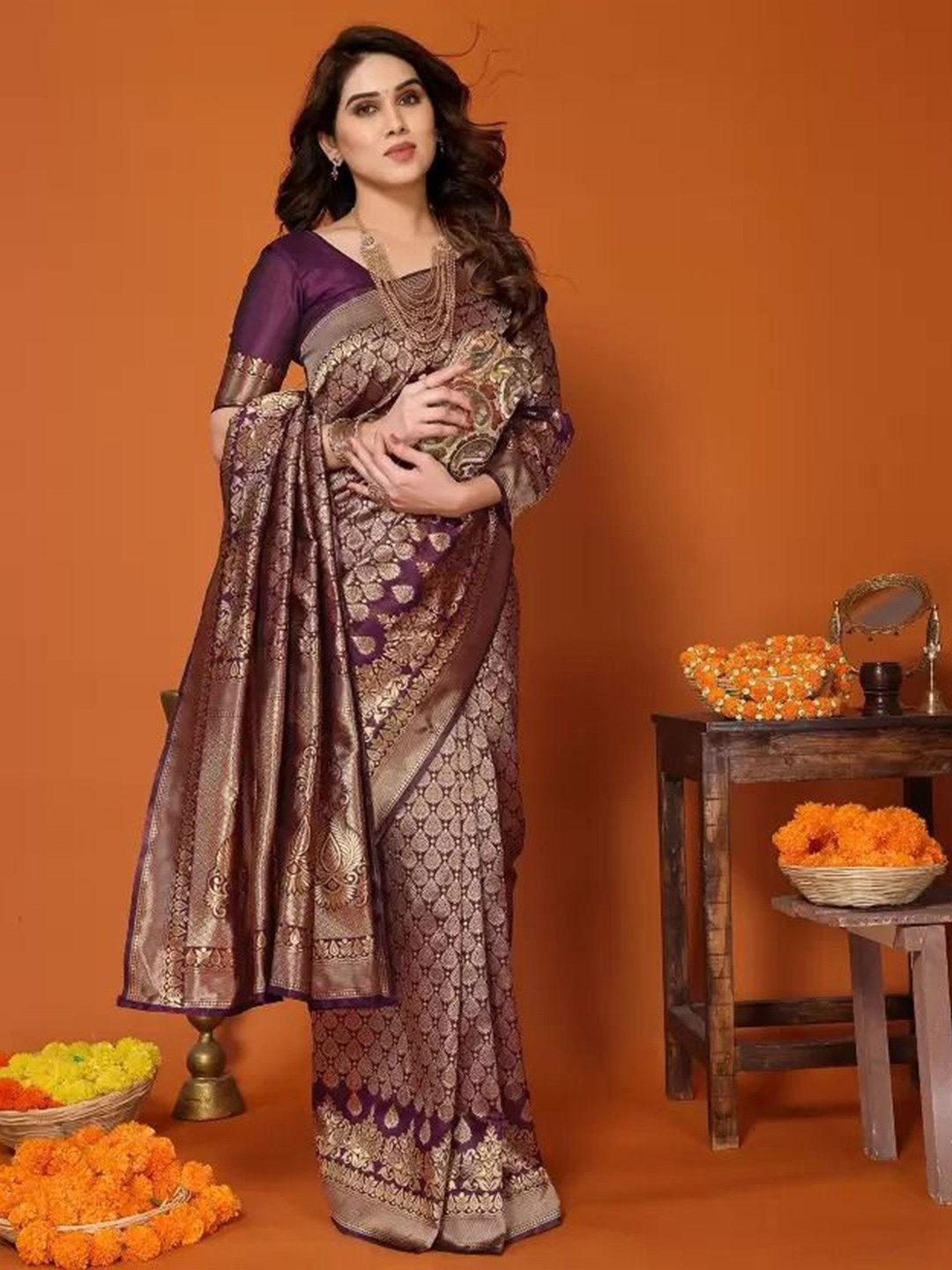 Florence Woven Design Ethnic Motifs Saree