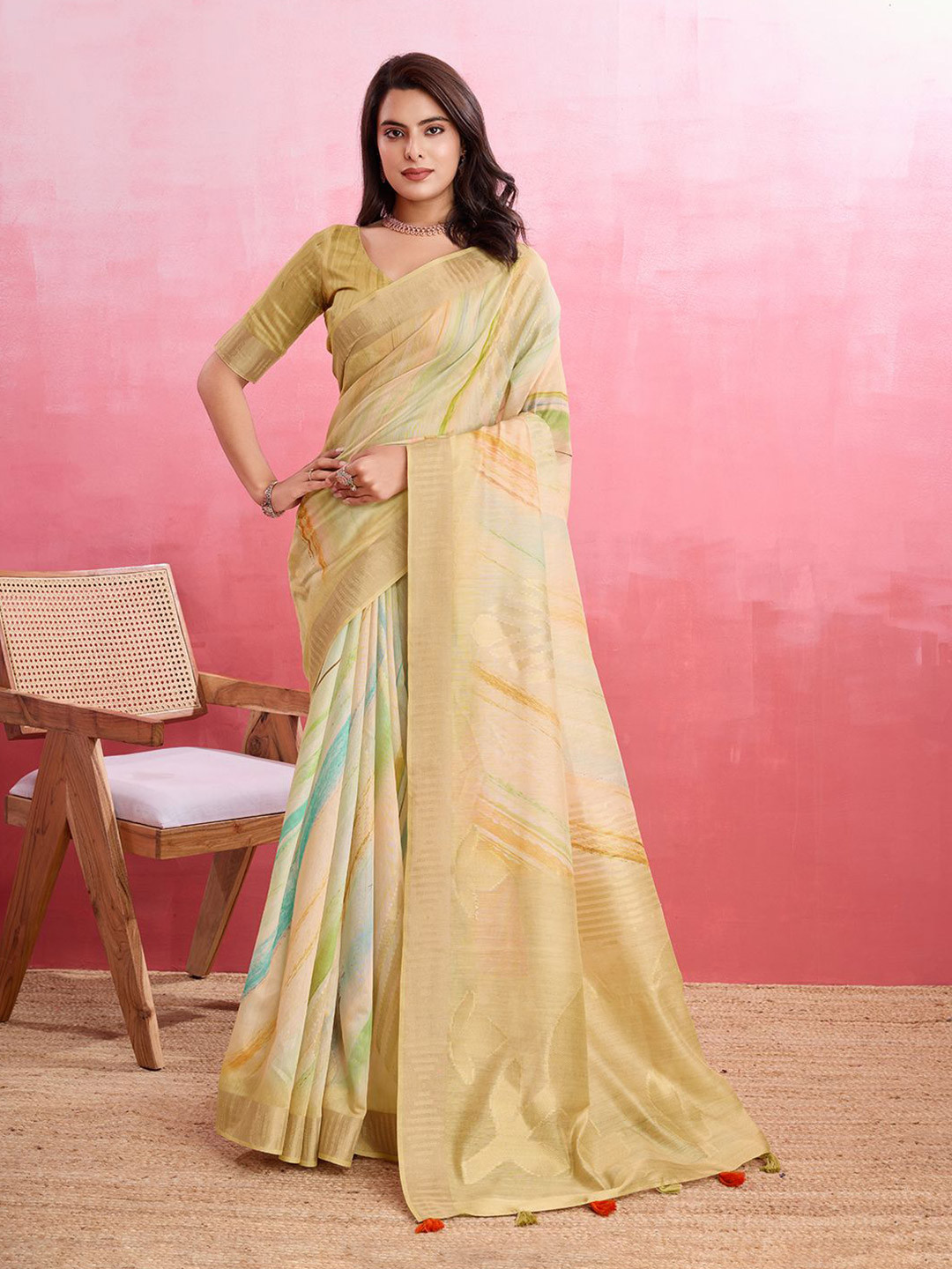 Mitera Woven Design Pure Cotton Banarasi Saree