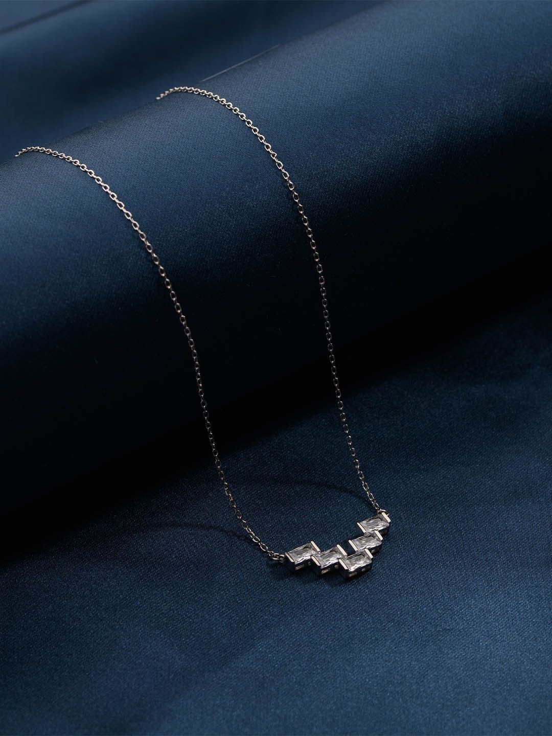 Gargi by P. N. Gadgil & Sons 925 Sterling Silver Stone Studded Chain