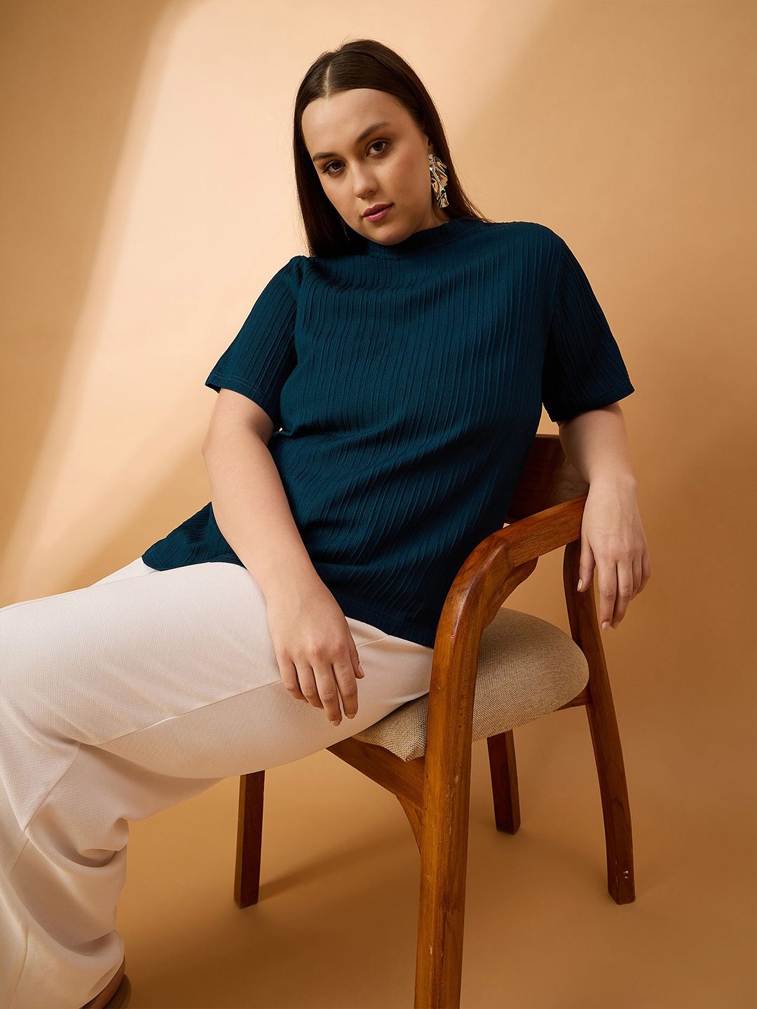 all about you Women Ribbed Plus-Size Top