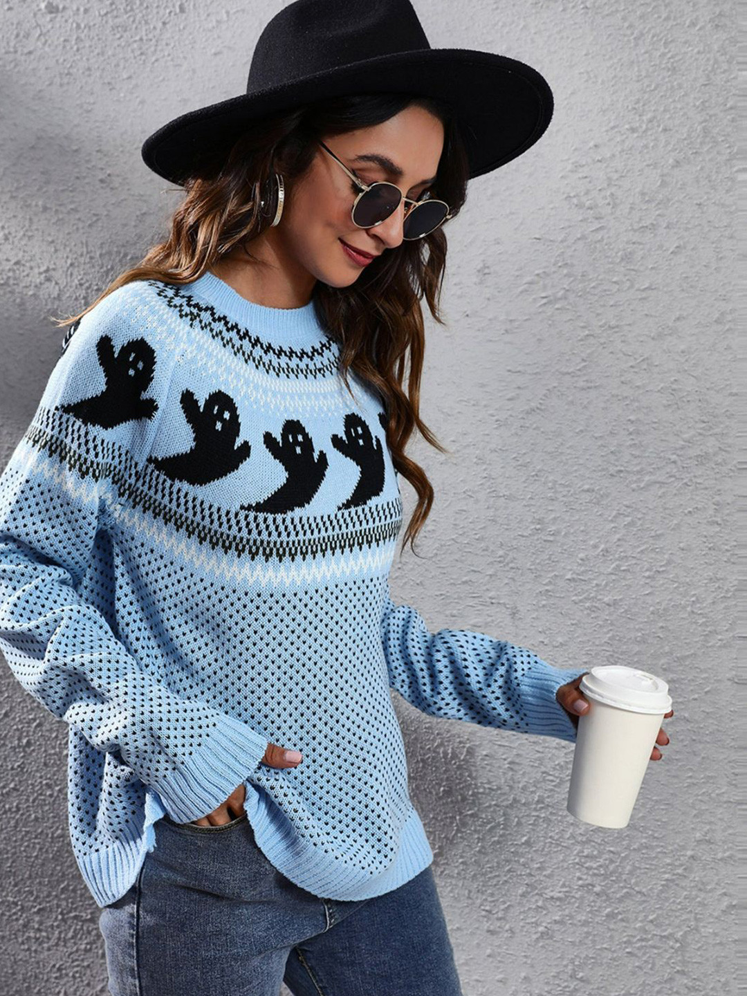 Oh Rare Women Round Neck Pullover Sweater