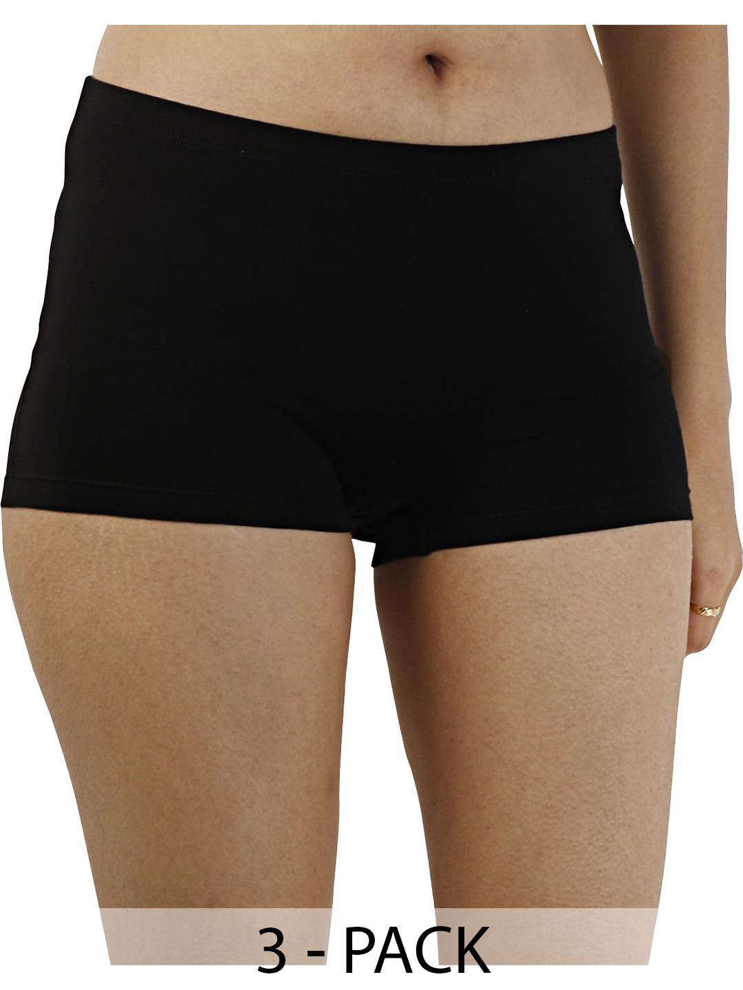 Diving Deep Women Pack of 3 Cotton Assorted Plus Size Boy Shorts Briefs