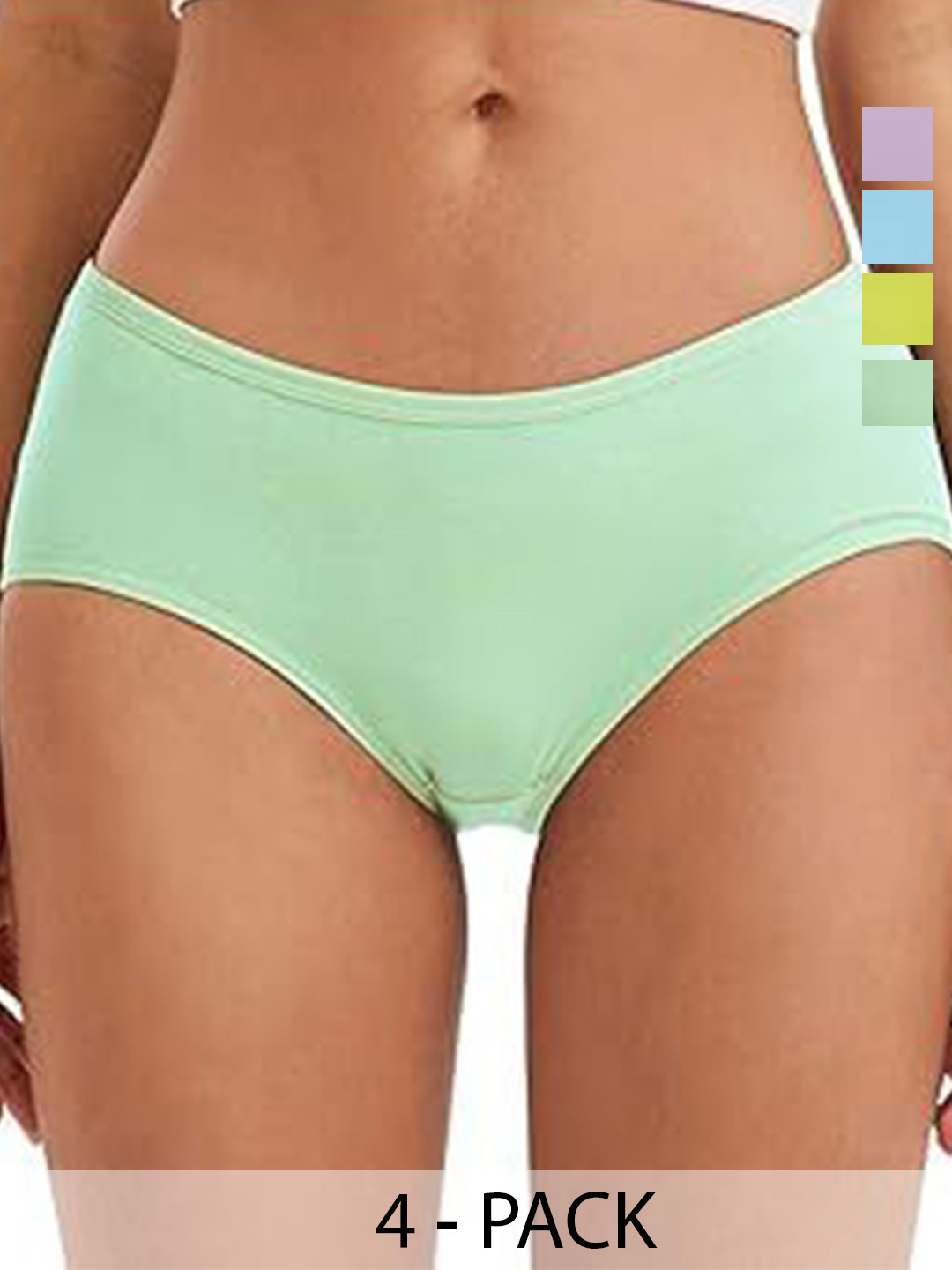 Diving Deep Women Pack of 4 Cotton Assorted Hipster Briefs