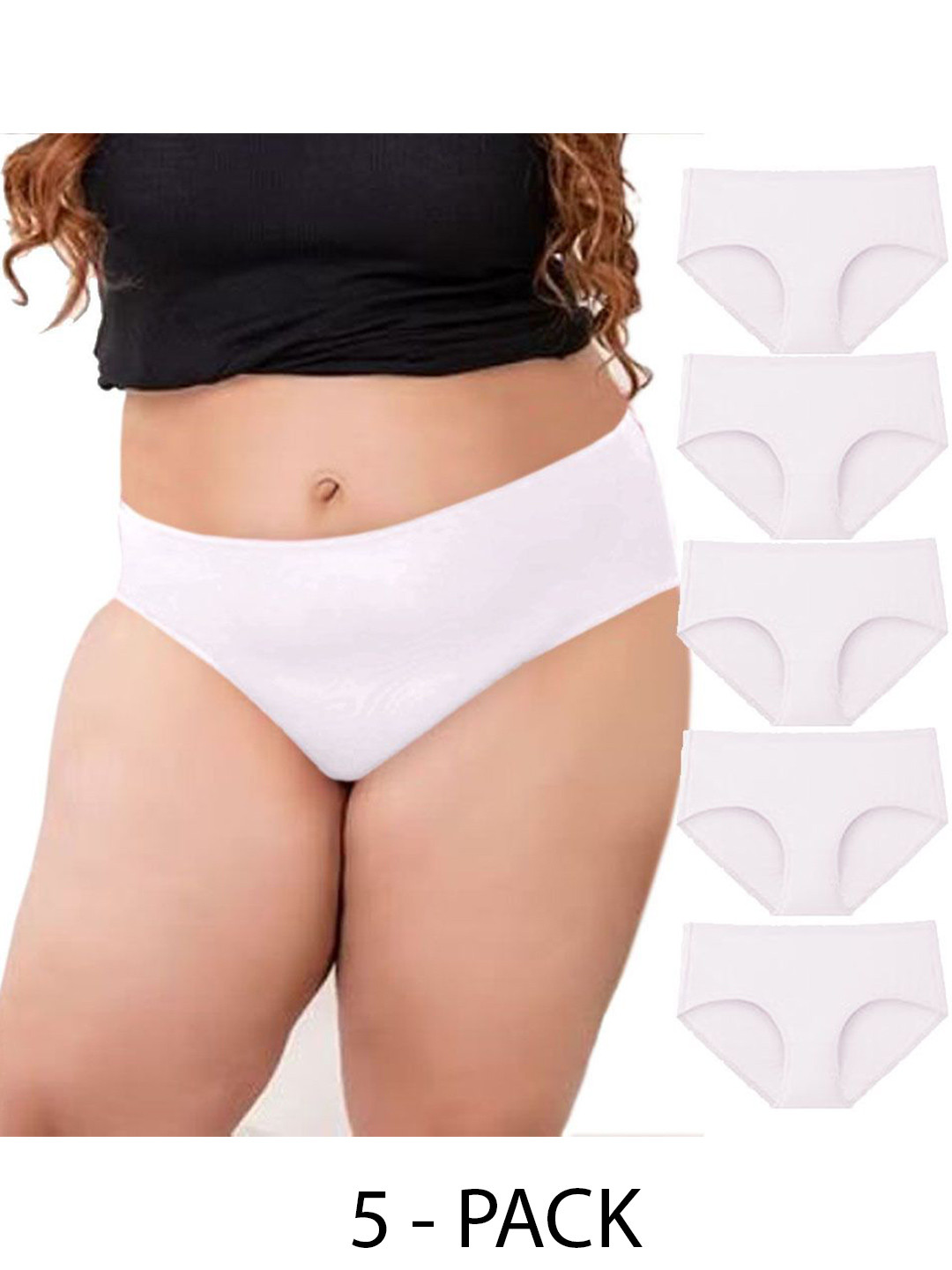 Diving Deep Women Pack of 5 Cotton Plus Size Hipster Briefs