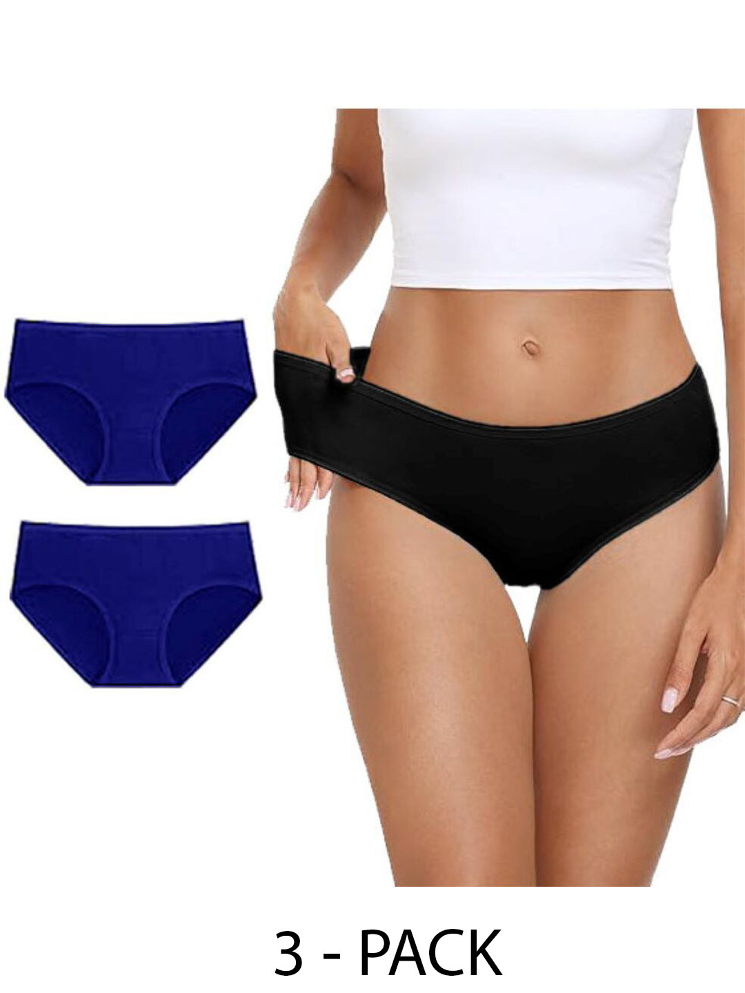 Diving Deep Women Plus Size Pack of 3 Cotton Hipster Briefs