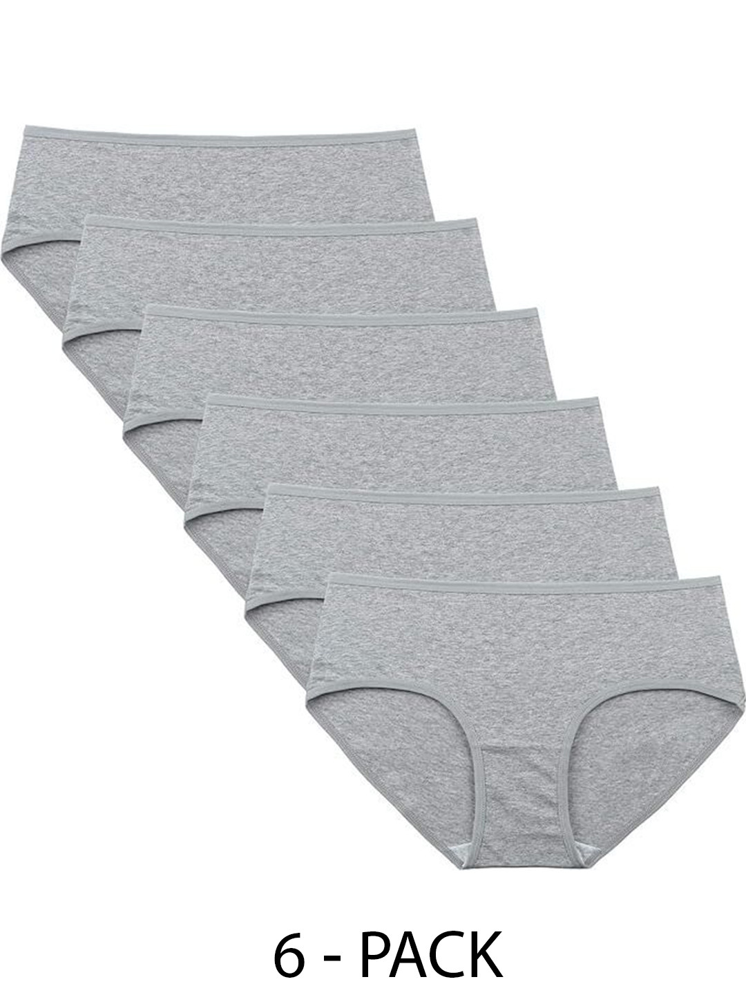 Diving Deep Women Plus Size Pack of 6 Cotton Hipster Briefs