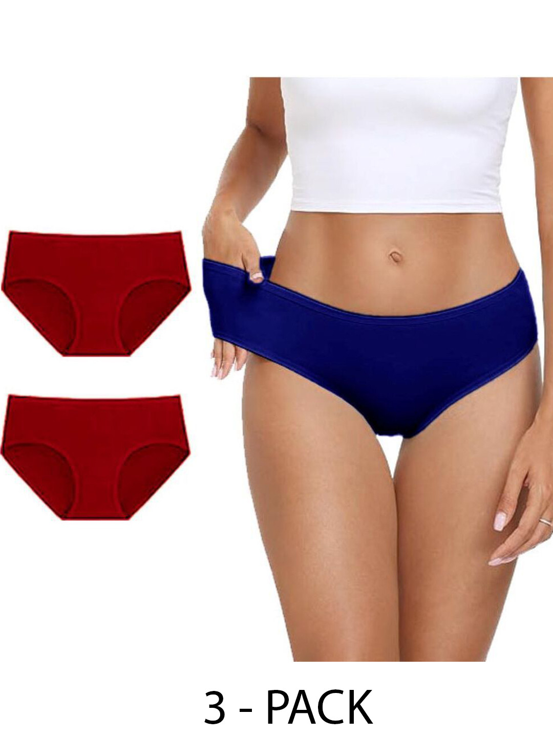 Diving Deep Women Pack of 3 Mid-Rise Cotton Hipster Briefs