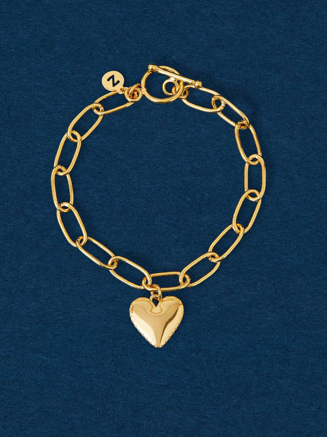 Accessorize 14KT Gold Plated Heart Chain Link Bracelet