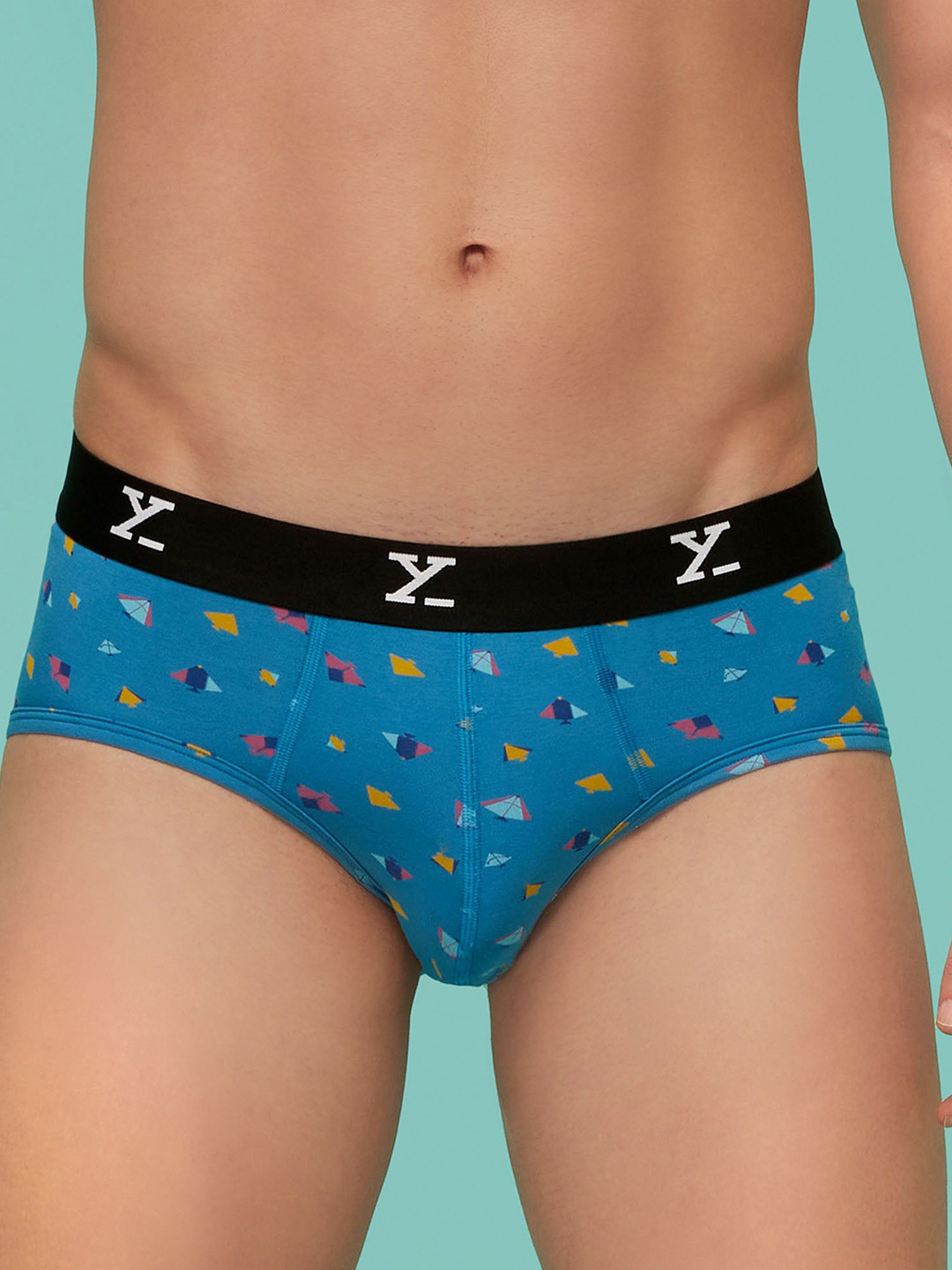 XYXX Men Printed Mid-Rise Shuffle Kites Basic Briefs XYBRF85