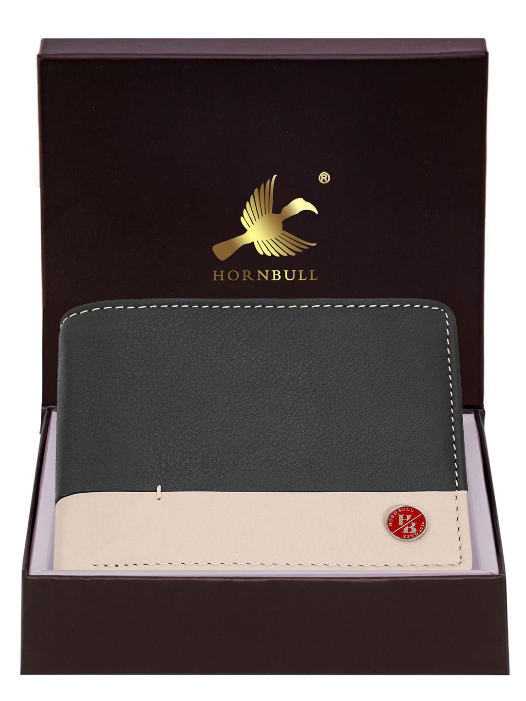 Hornbull Jackson Black RFID Protected Genuine Leather Two Fold Wallet