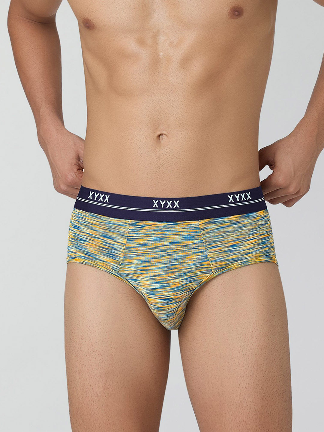 XYXX Men Printed Mid-Rise Artisto Modal Briefs Sandy Beige XYBRF75