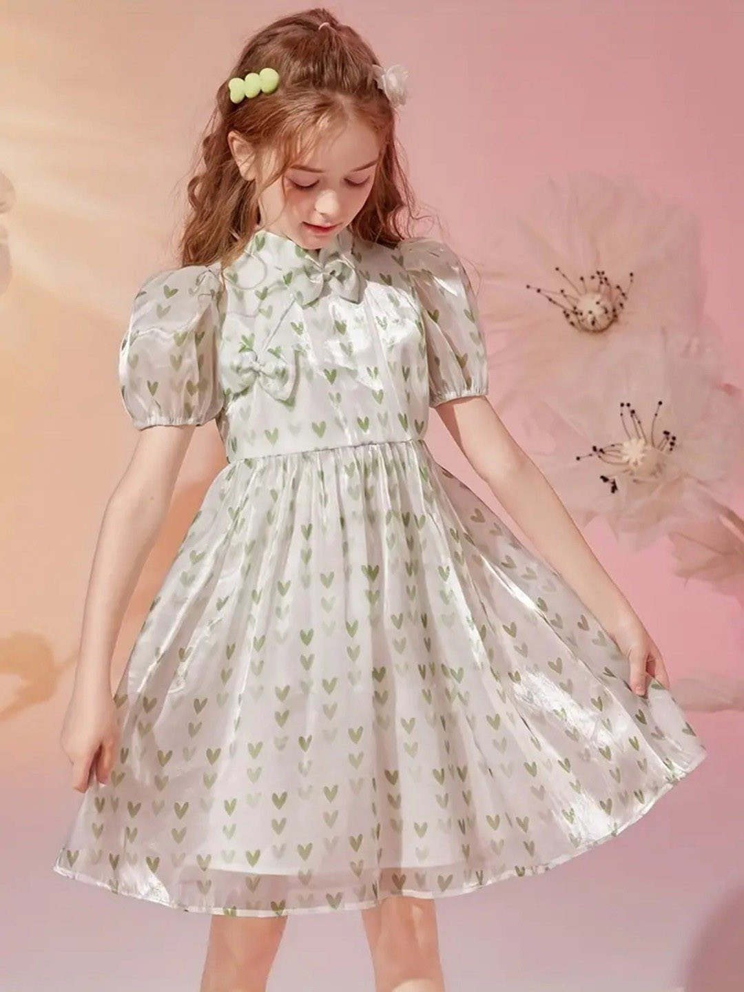 Miss & Chief Embellished Peter Pan Collar Crepe A-Line Dress