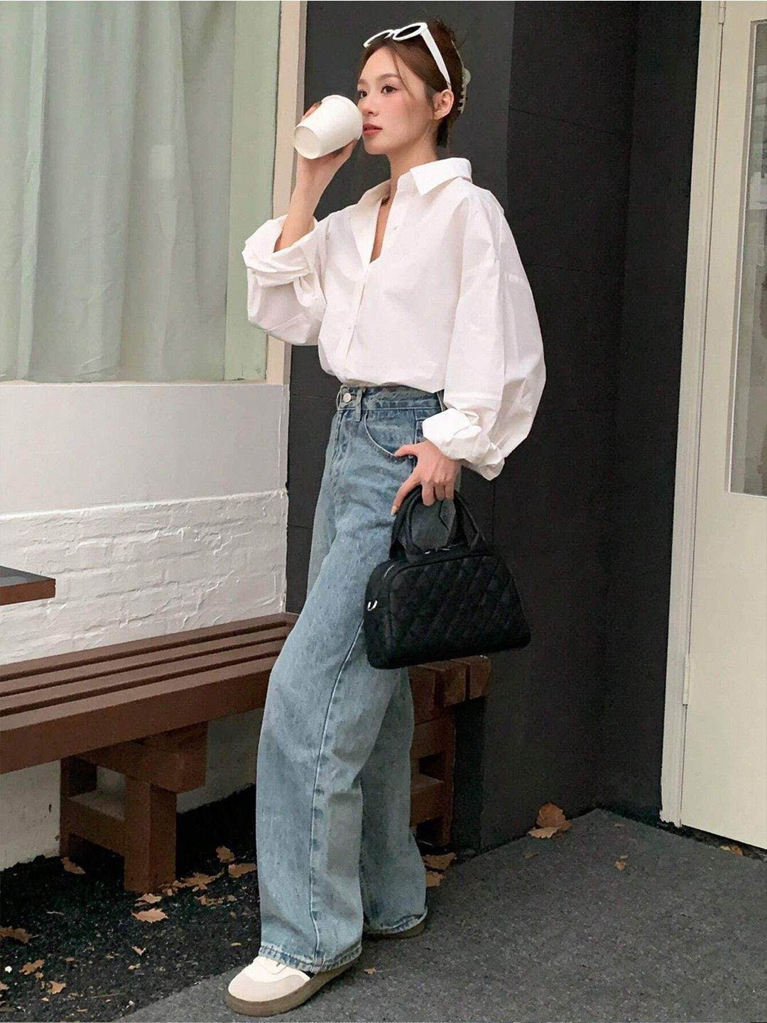 NANCHI Women Comfort Relaxed Fit Spread Collar Solid Cotton Casual Shirt