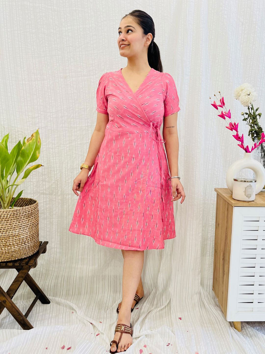 Bohemian Dream Ikat Wrap Dress