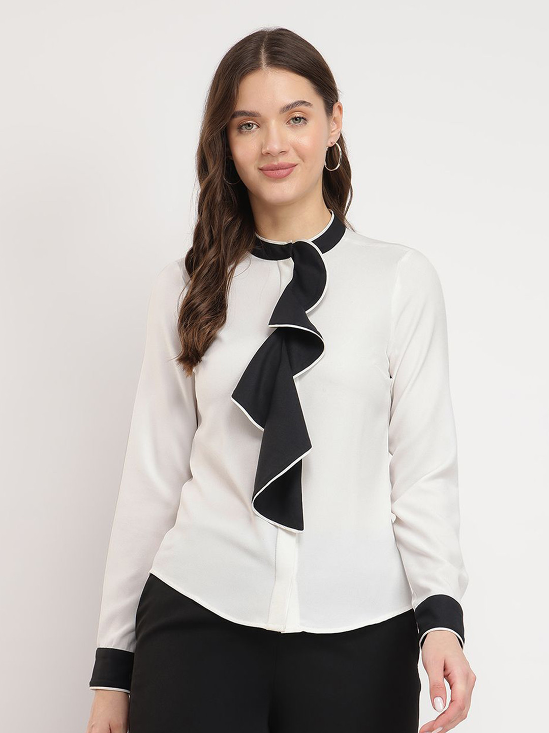 FABLE STREET Comfort Fit Band Collar Solid Casual Shirt