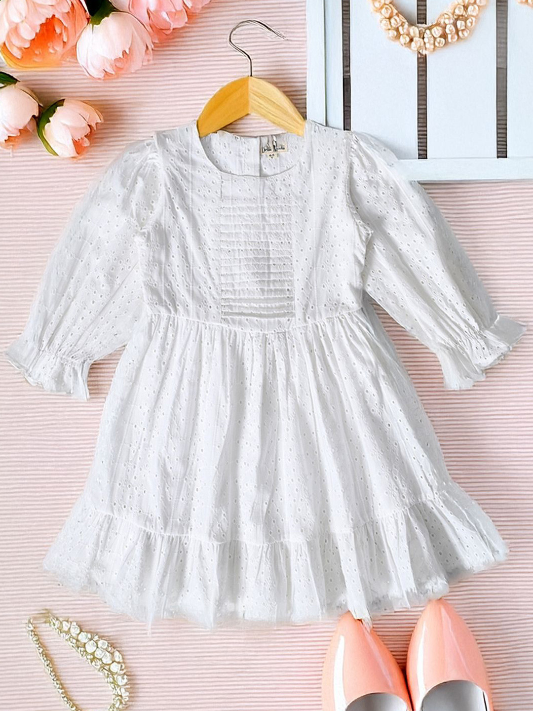 Bella Moda Puff Sleeve Fit & Flare Dress