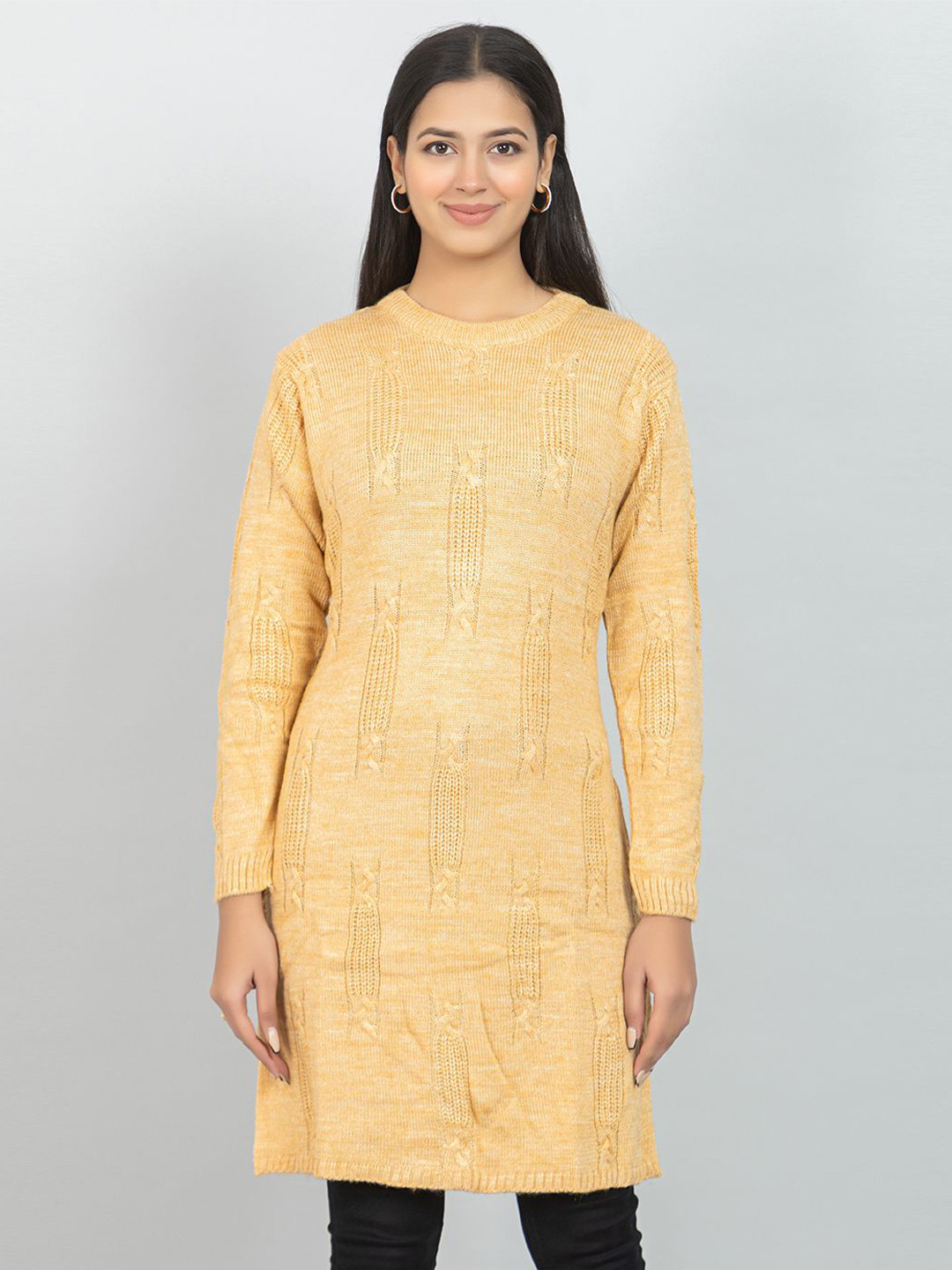 Wool's Kart Women Self Design Woollen Tunic