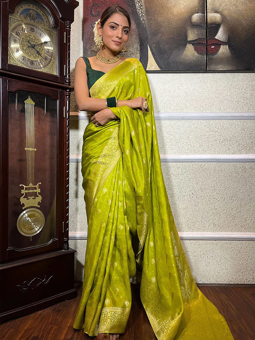 bigben textile Woven Design Ethnic Motifs Zari Banarasi Saree