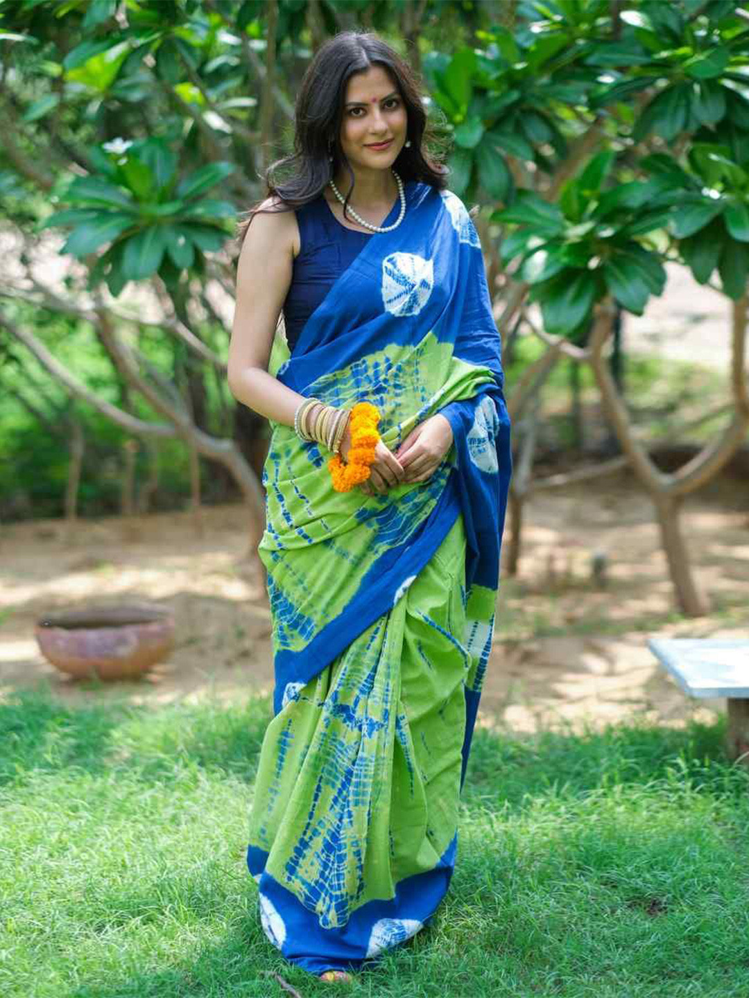 Craft Musium Tie and Dye Pure Cotton Bagru Saree