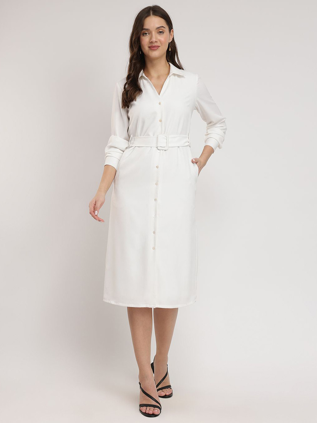 FABLE STREET Women V-Neck Shirt Dress