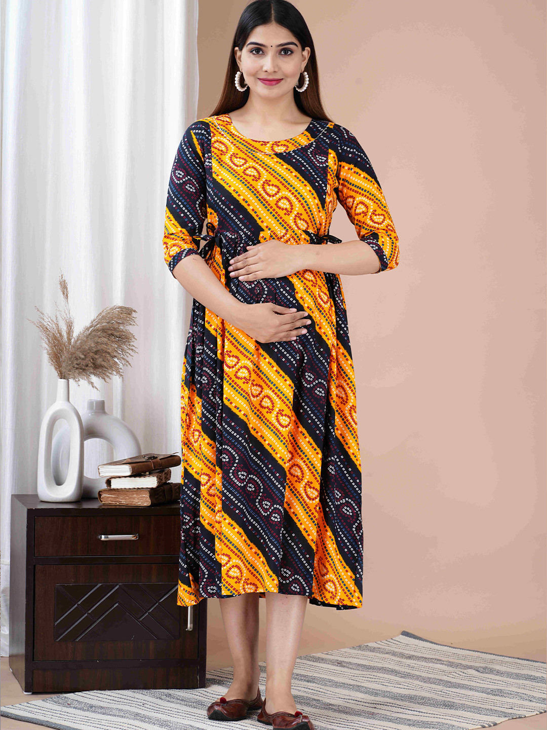 mad fury Print Maternity Maxi Dress