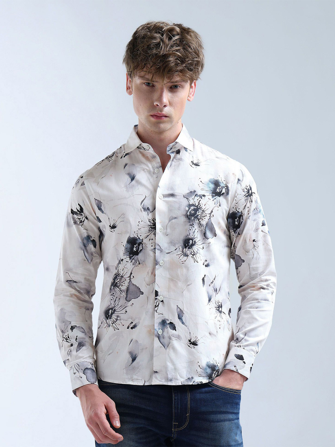 Flying Machine Abstract Printed Slim Fit Shirt