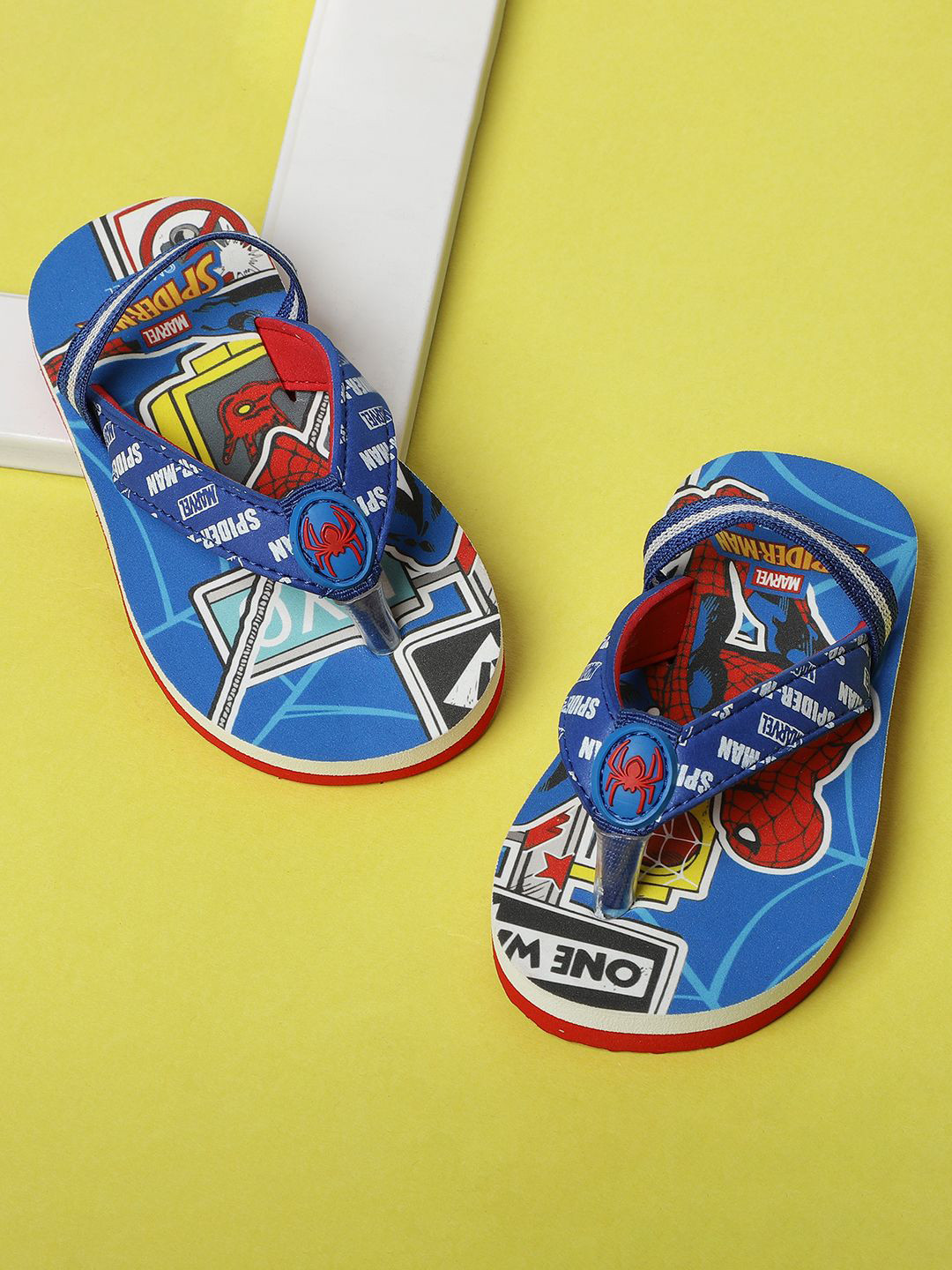Kids Ville Boys Spiderman Printed Slip On Flip-Flops