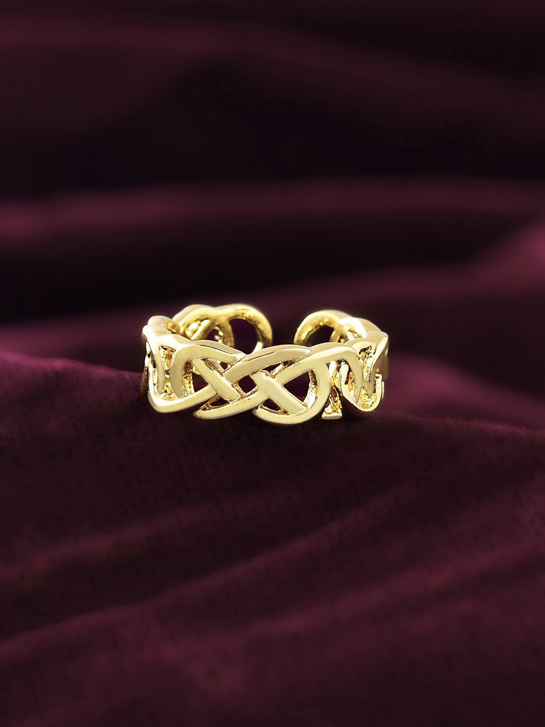 Voylla Gold-Plated Valentine's Day Infinity Knot Of Love Ring