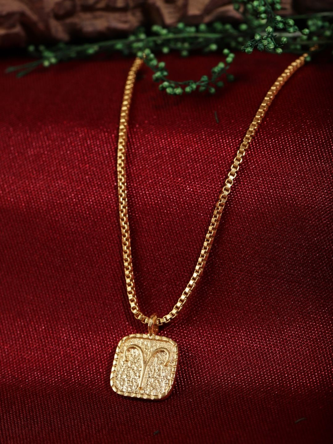 Berserk Gold-Plated Aries Pendant With Chain