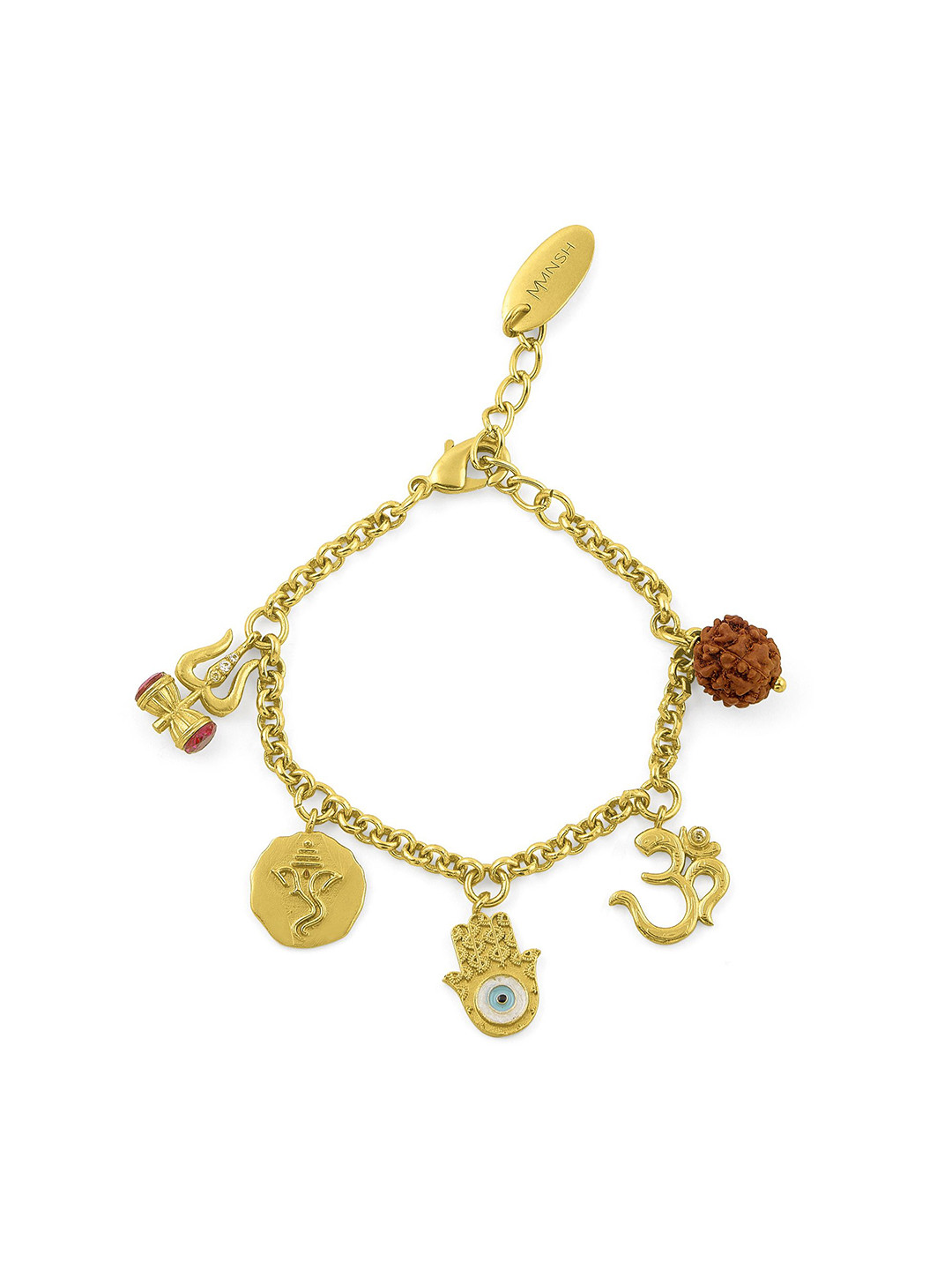 MNSH Gold-Plated Mantra Link Bracelet