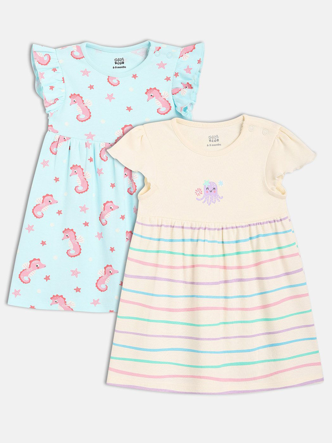 MINI KLUB Girl Print Flutter Sleeve A-Line Dress
