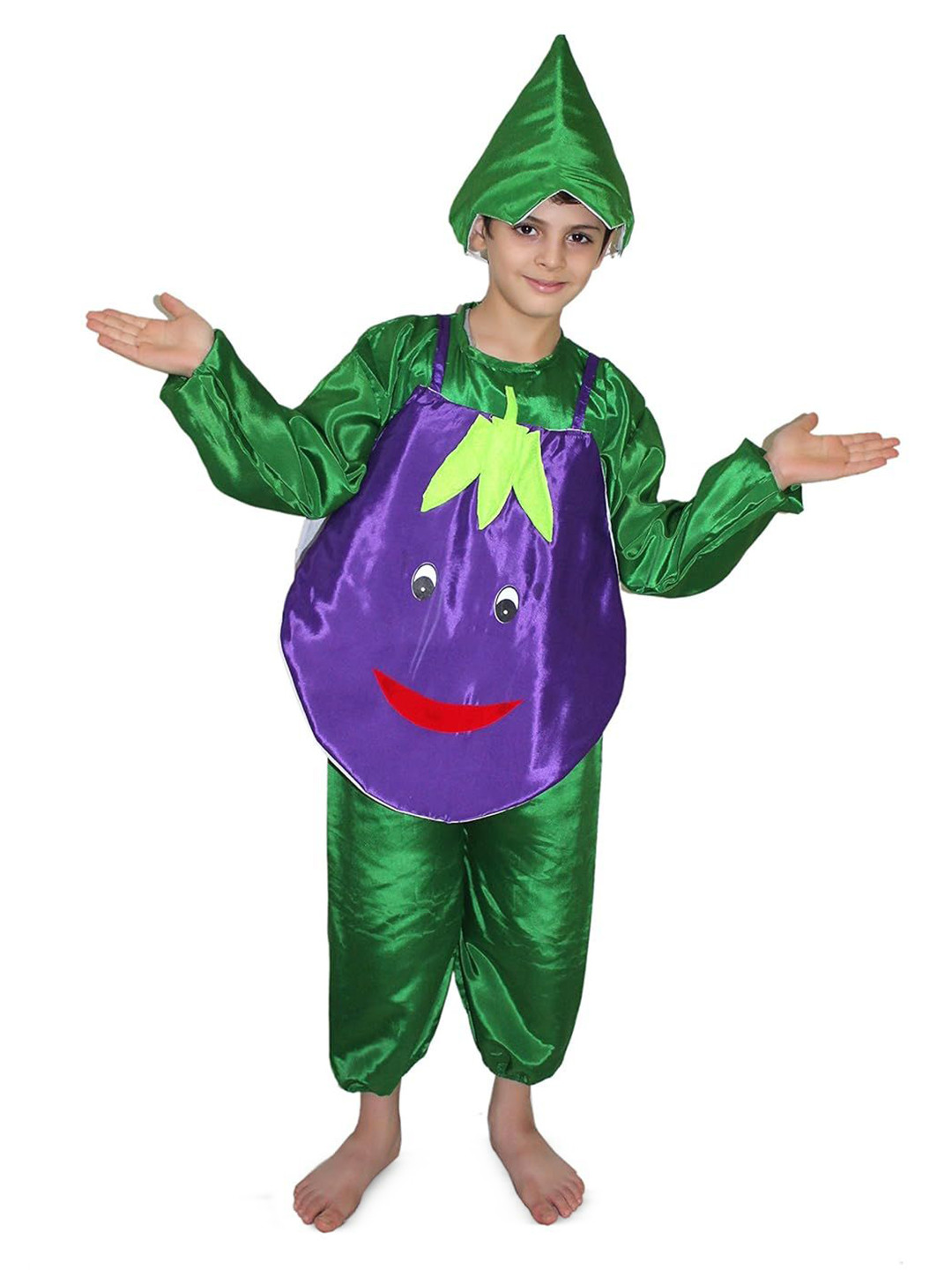 Kaku Fancy dresses Kids Brinjal Vegetables Costume Set