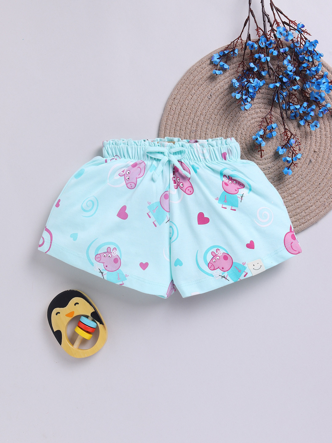 Happy Faces Girls Peppa Pig Printed Pure Cotton Shorts