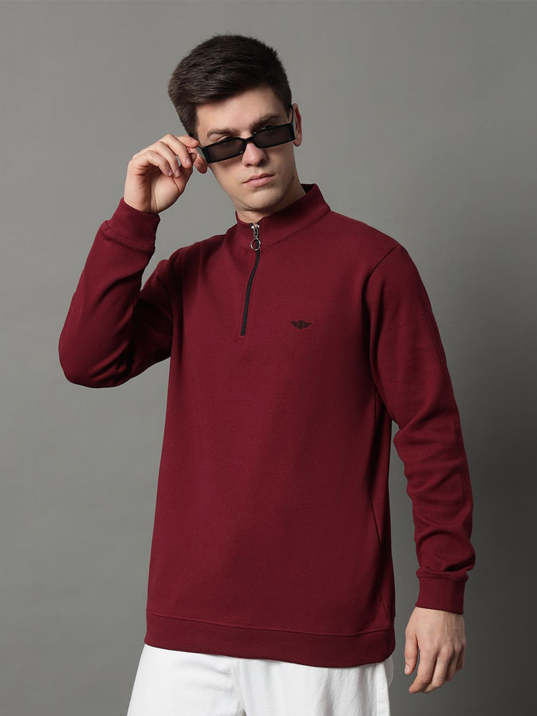 GET GOLF Men Mock Collar Half Zipper Sweatshirt