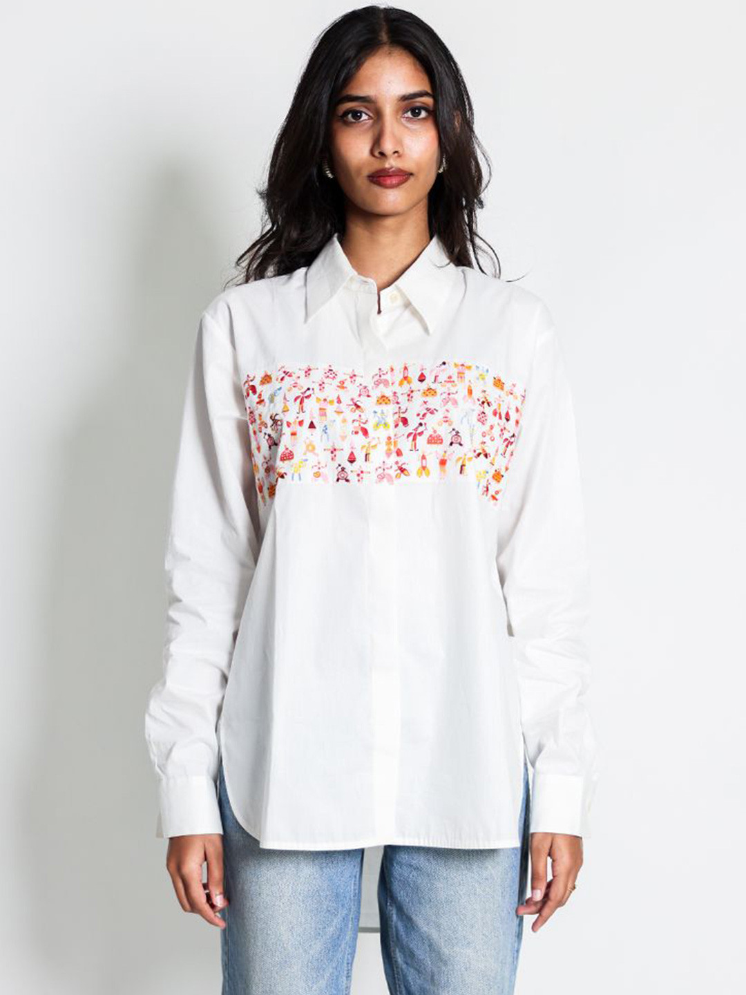 Arya Giri Women FF baordroom Comfort Relaxed Fit Conversational Printed Casual Shirt