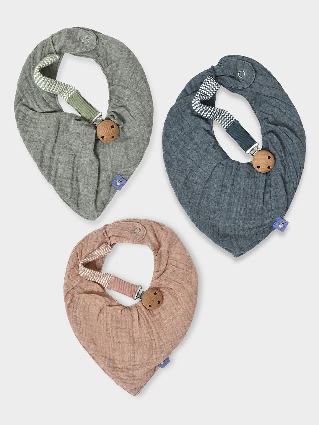 MiArcus Baby Pack of 3 New Born Solid Multicolor Essentials Bibs