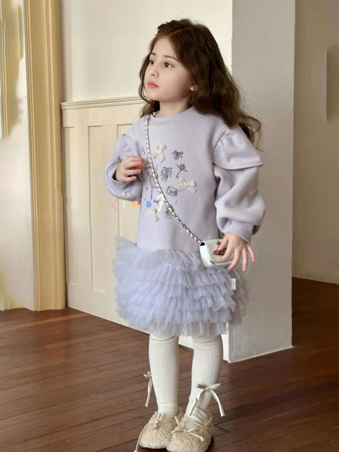 FOREVER FRIDAY Girls Round Neck Cotton A-Line Dress