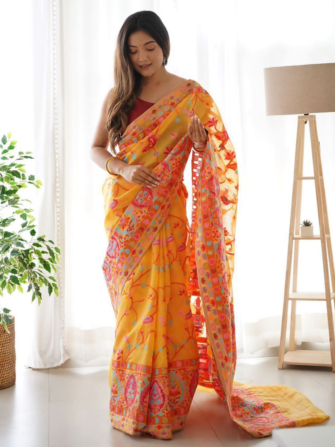 Vanshaft Collection Paisley Art Silk Designer Banarasi Saree