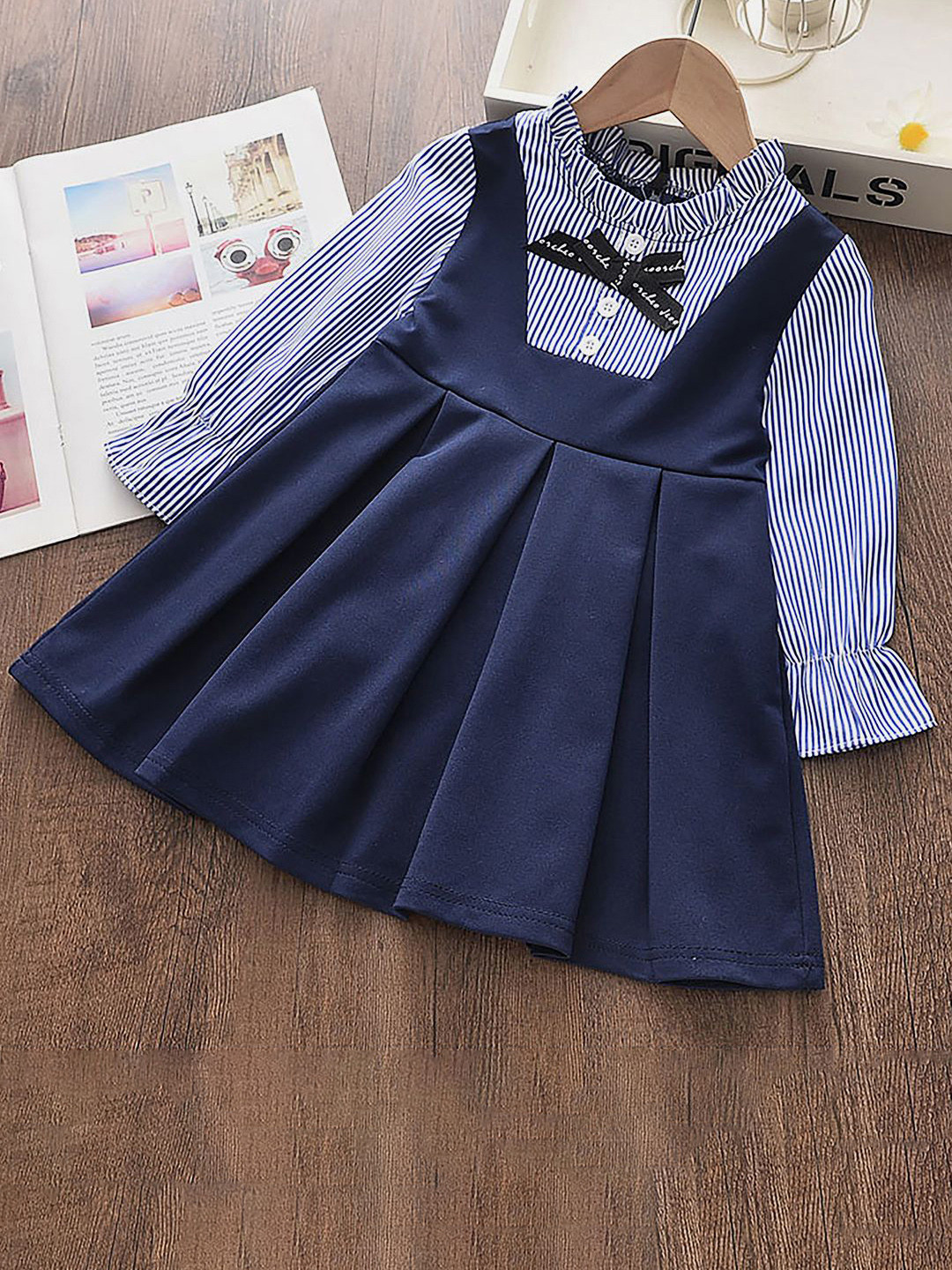 Little Surprise Box LLP Girls Blue Pinoform Style Smart Casual & Partywear