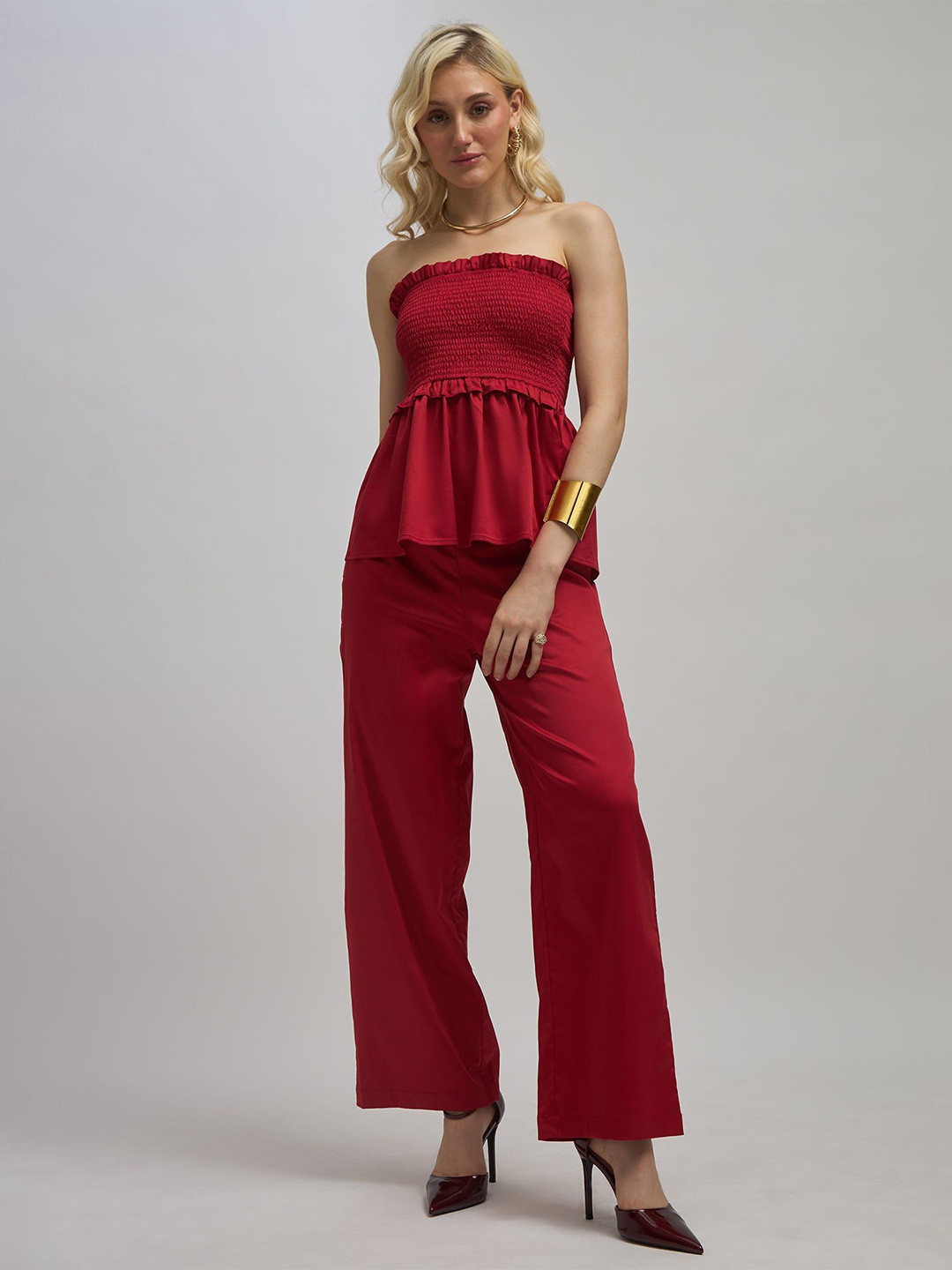 Virgio Linda Strapless Cotton Top & Trouser Co-Ords