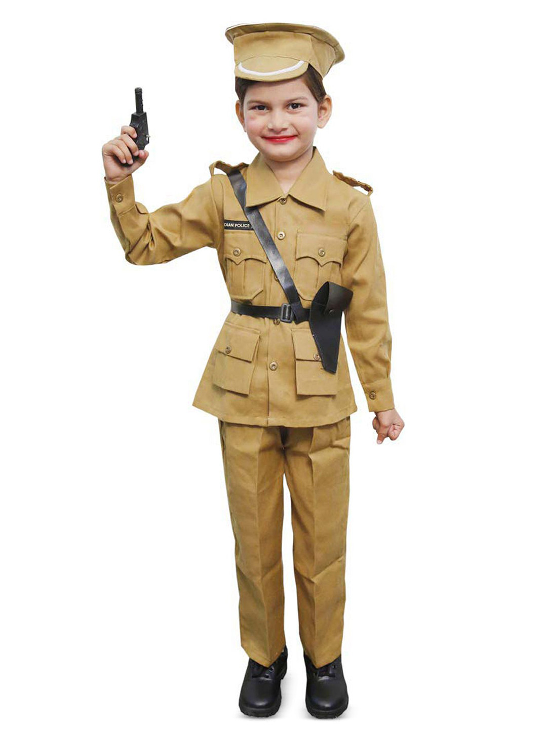 itsmycostume Boys Police Pure Cotton Costume Set Shirt With Trouser & Cap