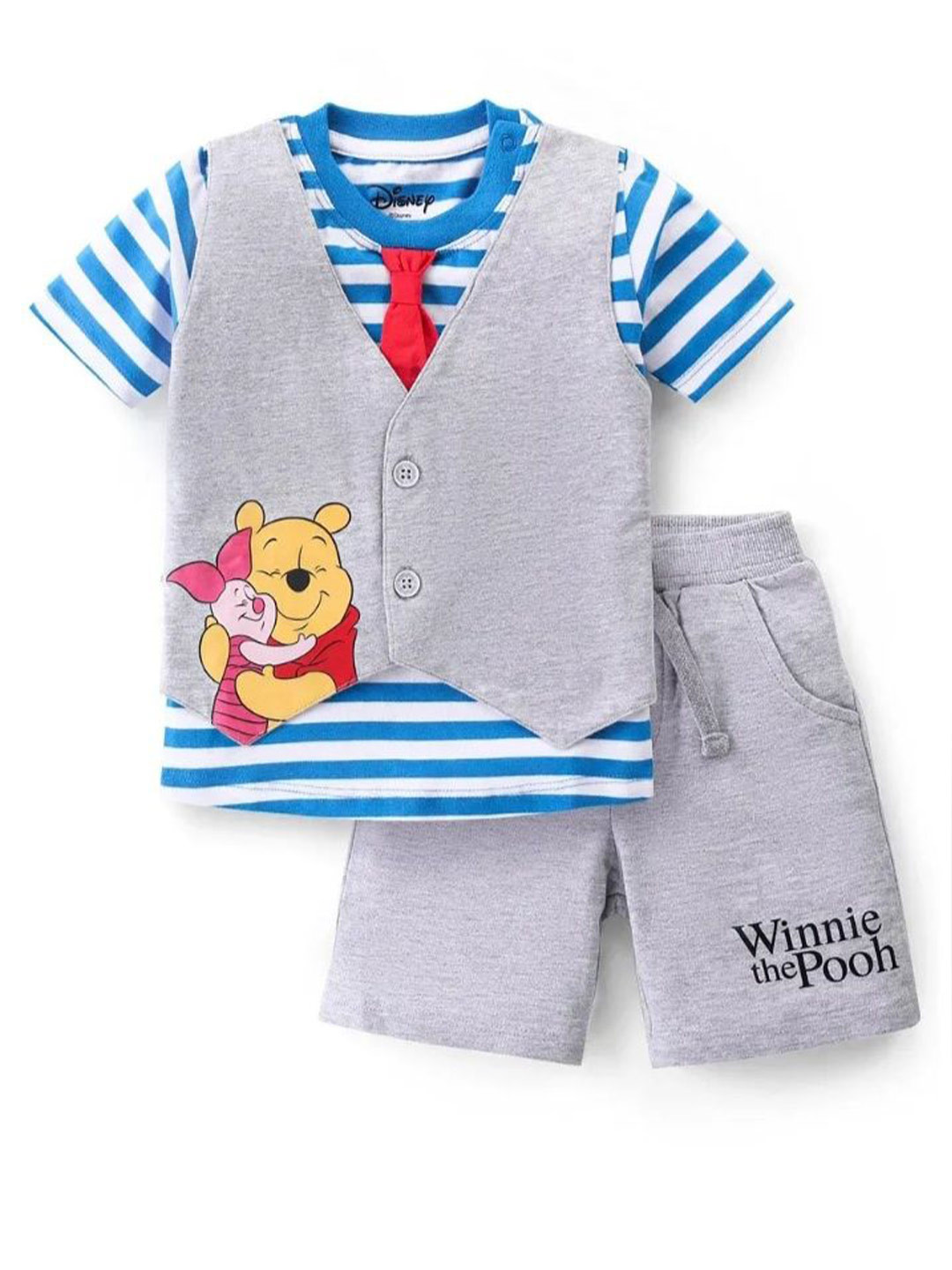 LIMITED EDITION PRIME Boys Striped Pure Cotton T-Shirt With Shorts