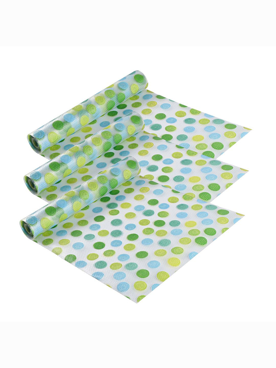 Kuber Industries Green Set of 3 Water Resistant 3 Mtr EVA Kitchen Shelf Liner Organisers