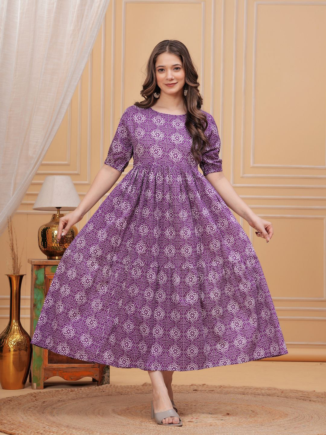 Malia Floral Print Fit & Flare Maxi Dress