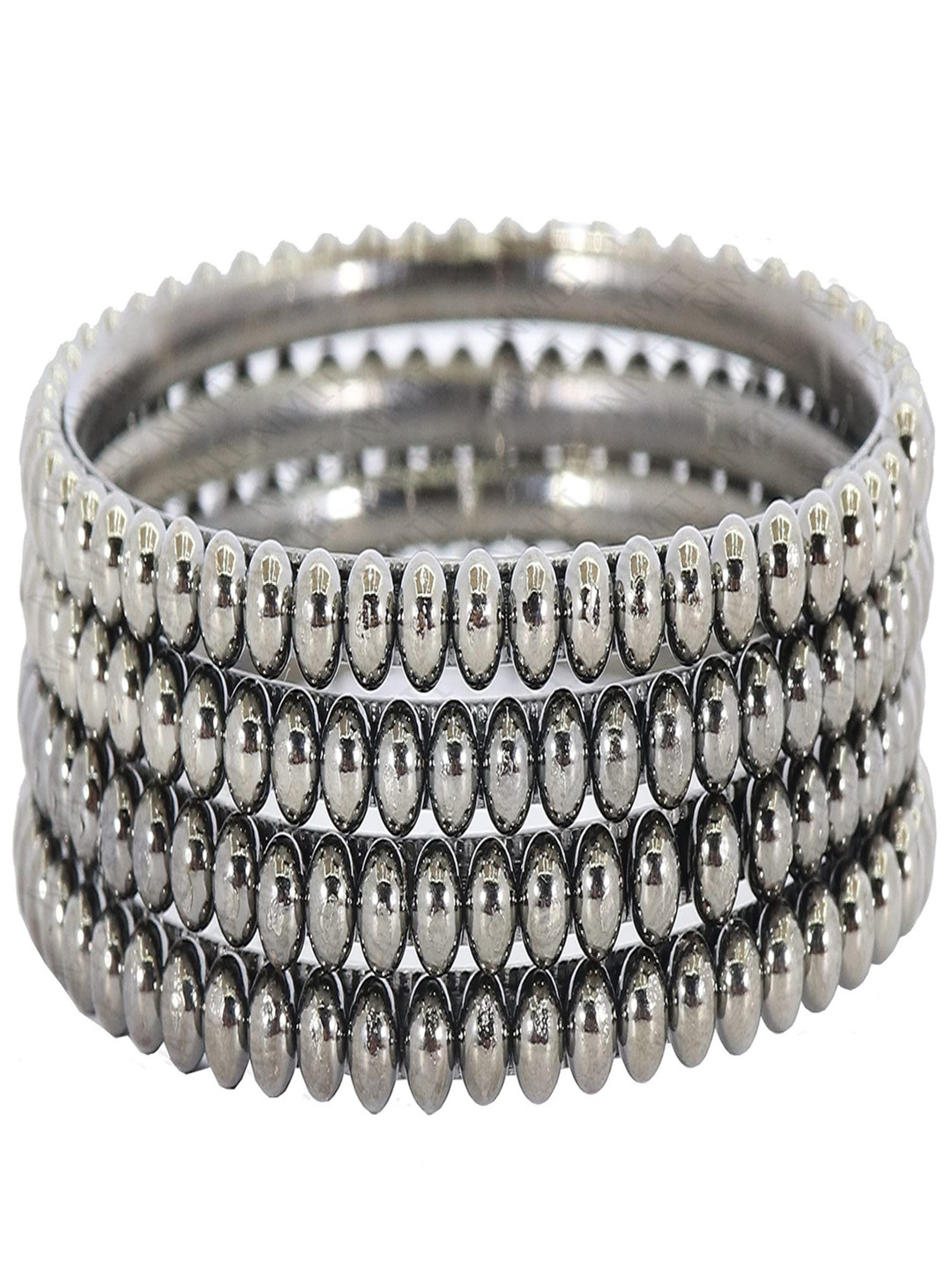 ZULKA Set Of 8 Linked With Ball Chain Kada Bangles