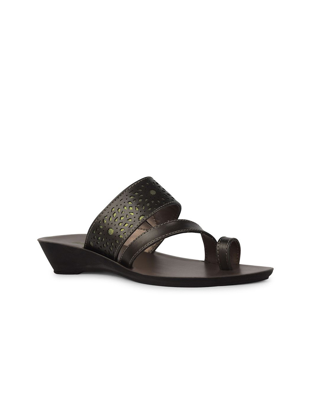 Bata Women Textured One Toe Flats with Laser Cuts