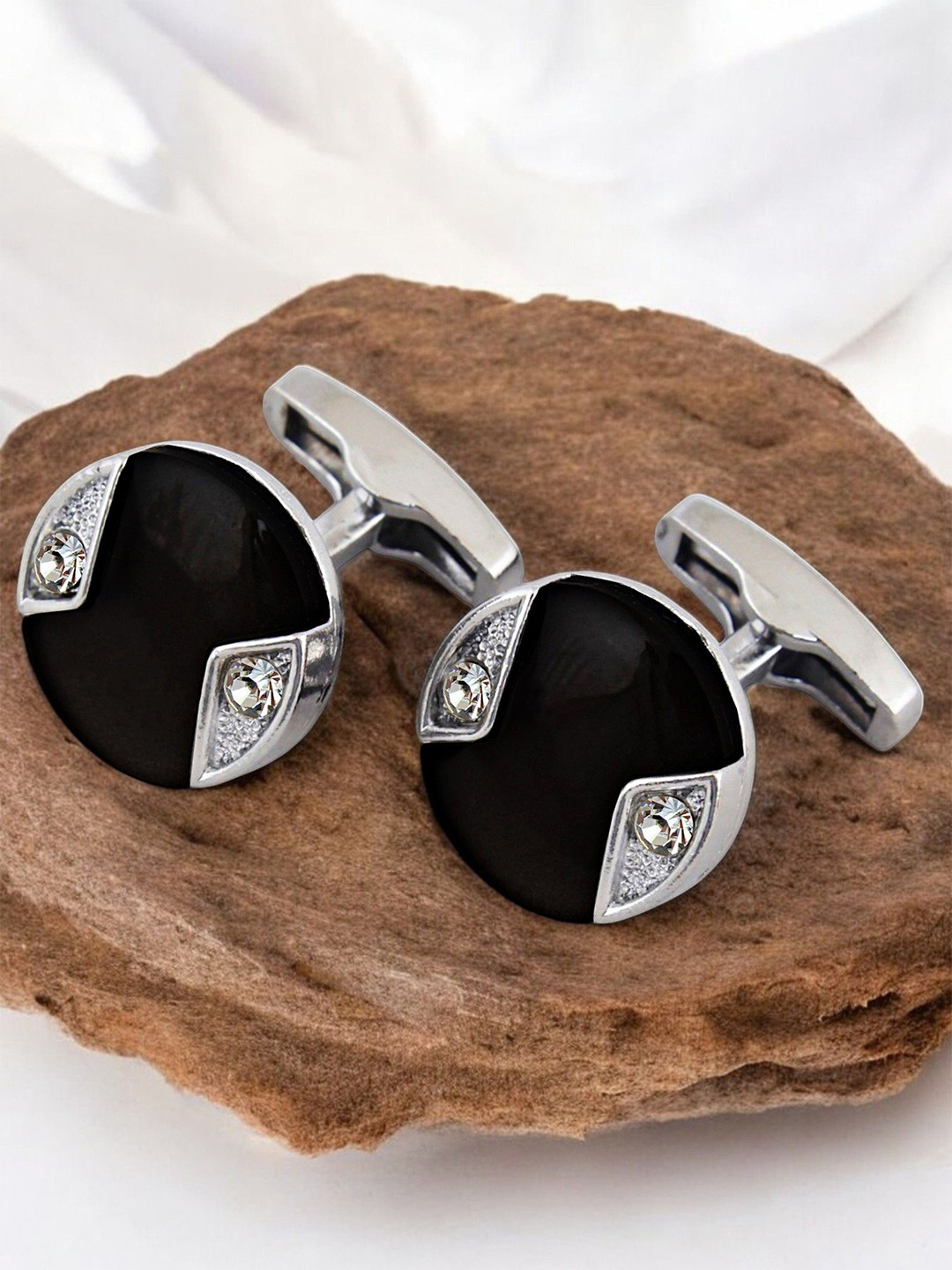 LUCKY JEWELLERY Men Silver Plated Blazer Shirt Sleeve Button Cufflink